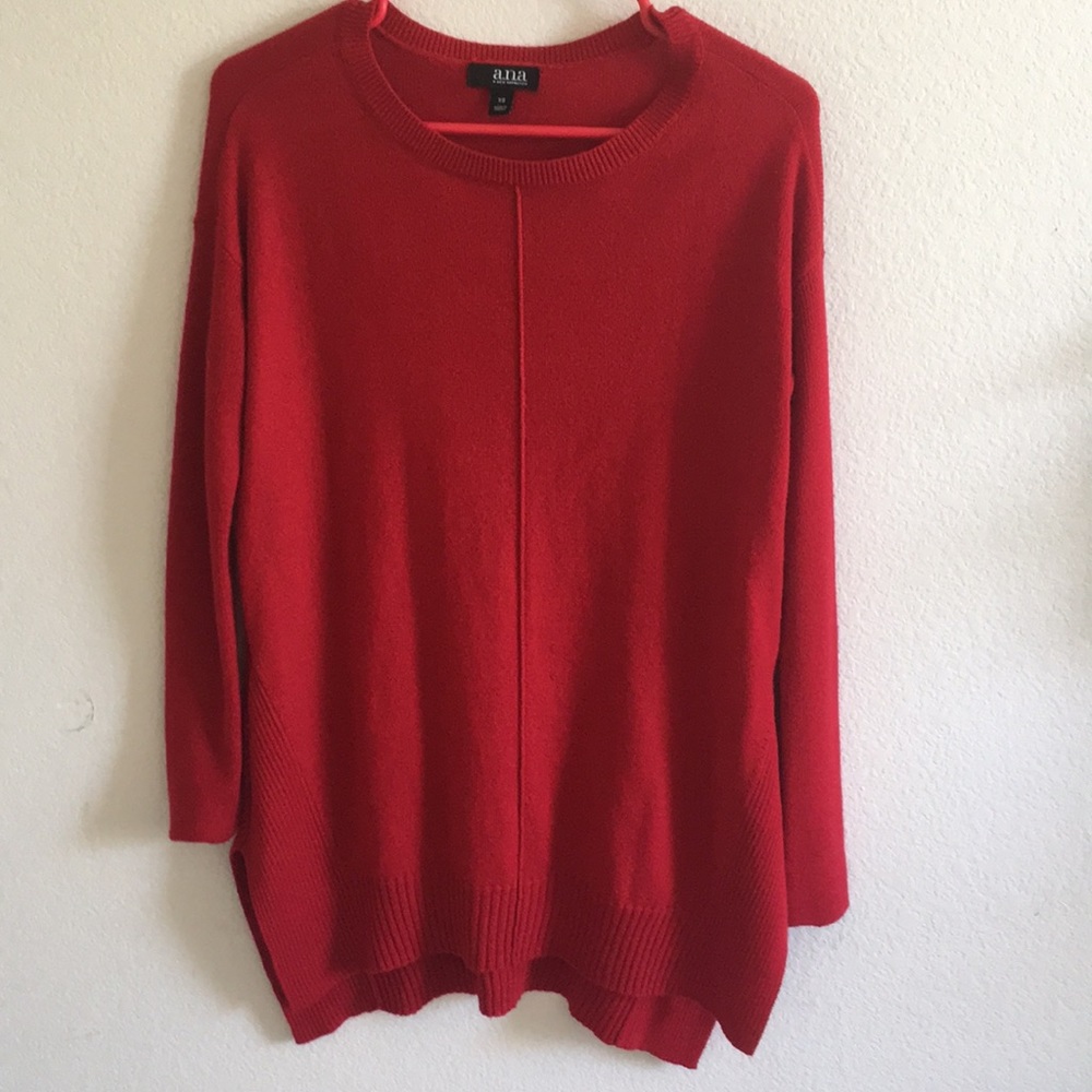 Long red sweater